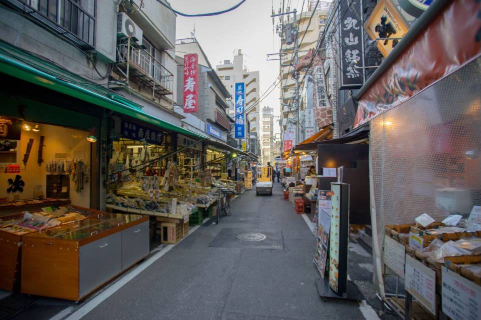 Tsukiji Outer Market en Tokio, region de kanto, japon