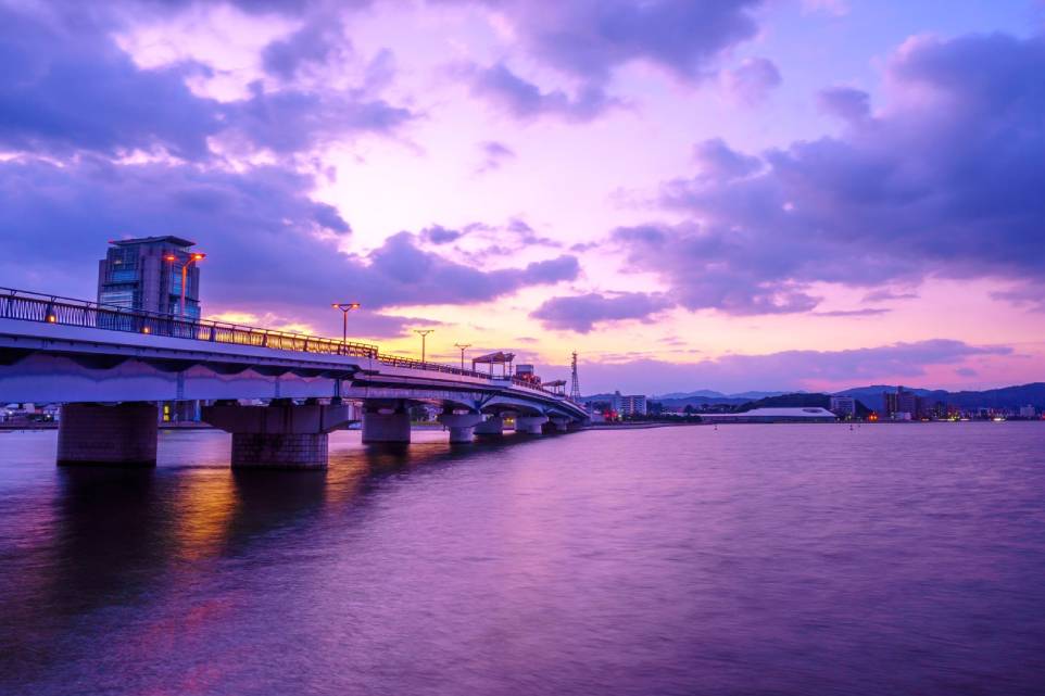 lago  Shinji en Matsue, Shimane, region de chugoku, Japon