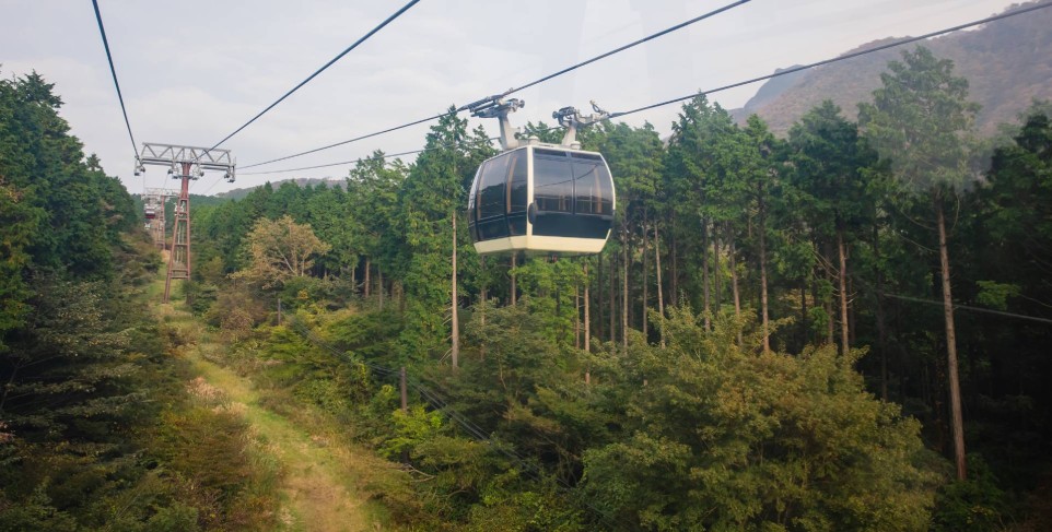 teleférico en Hakone, tipos de transportes en hakone, Japón