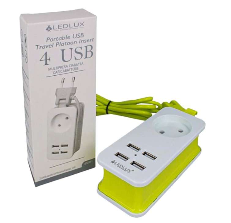 Regleta eléctrica con 4 puertos USB